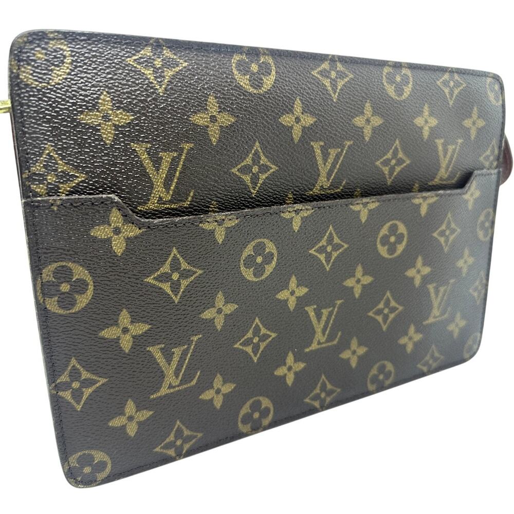 LOUIS VUITTON Monogram Pochette Homme Clutch Hand Bag Vintage Code SL0918 France